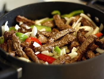 Onion and Pepper Smothered Round Steak