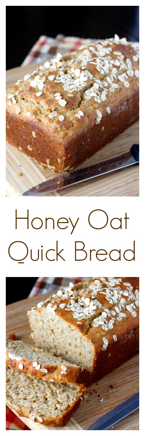 Honey Oat Quick Bread - healthy, and so good! We serve it with butter and honey, the whole family loves it!
