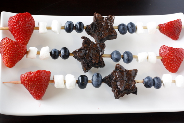 Patriotic Brownie Skewers