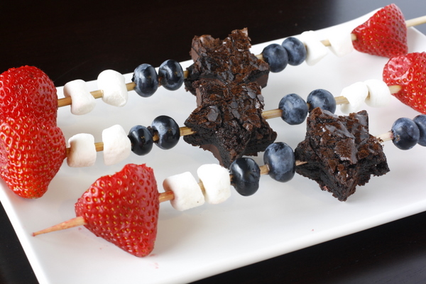 Patriotic Brownie Skewers