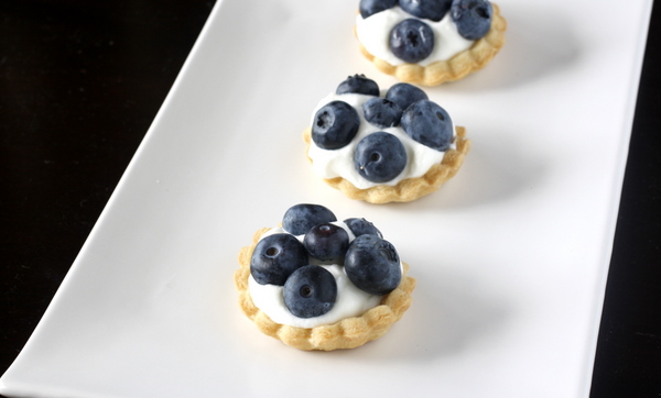 Mini White Chocolate Blueberry Tarts