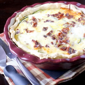 Zucchini Bacon and Mozzarella Quiche