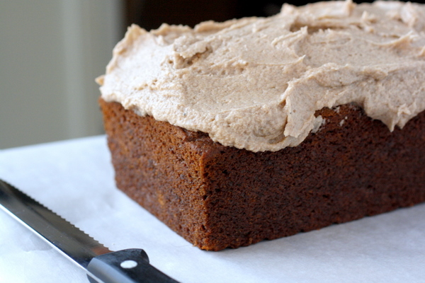 Pumpkin Gingerbread with Spiced Buttercream