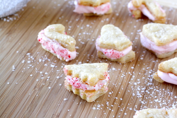 Flaky Peppermint Creme Filled Cookies