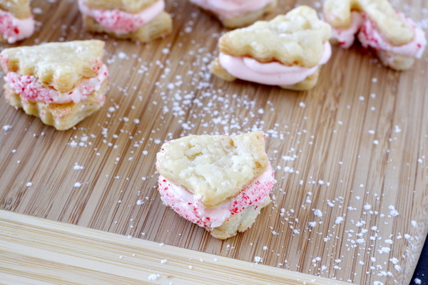 Flaky Peppermint Creme Filled Cookies