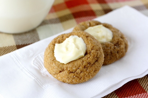 White Chocolate Topped Gingerbread Cookies