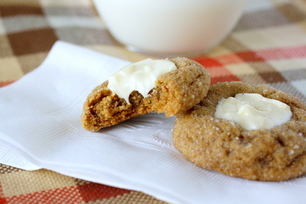 White Chocolate Topped Gingerbread Cookies