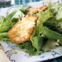 Mixed Greens with Pan-Fried Goat Cheese