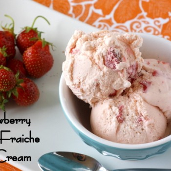 Strawberry Creme Fraiche Ice Cream