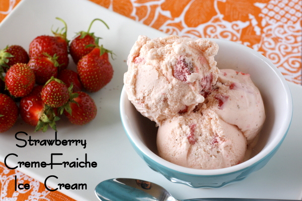 Strawberry Creme Fraiche Ice Cream