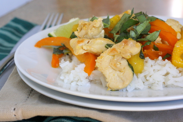 Thai Style Chicken with Basil and Pineapple