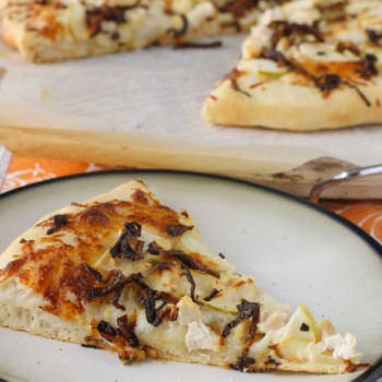 Chicken, Caramelized Onion, and Apple Pizza