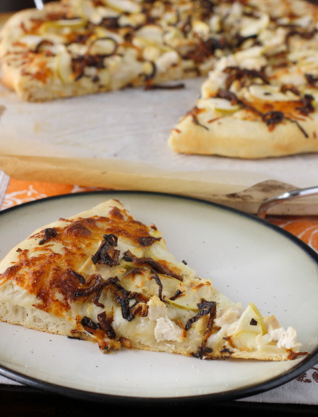 Chicken, Caramelized Onion, and Apple Pizza