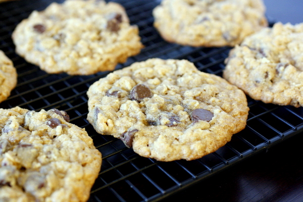 Giant Chewy Oatmeal Chocolate Chip Cookies