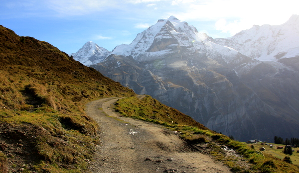 Hiking Trail in Muerren Switzerland