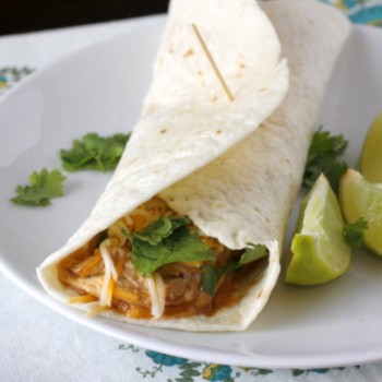 Crockpot Shredded Chicken Tacos with Cilantro and Lime