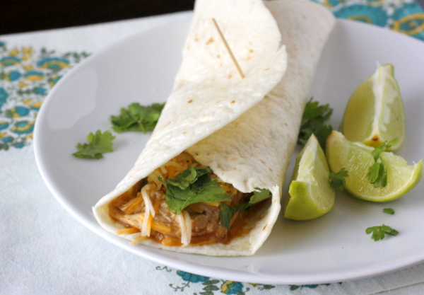 Crockpot Shredded Chicken Tacos with Cilantro and Lime