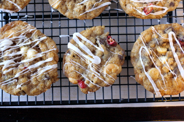 Triple Chocolate Cranberry Oatmeal Cookies