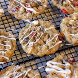 Triple Chocolate Cranberry Oatmeal Cookies