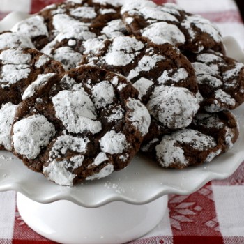 Chocolate Peppermint Crinkle Cookies