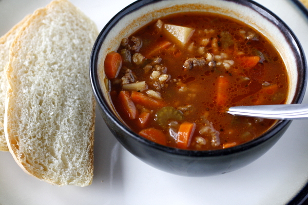 Hamburger Vegetable Barley Soup