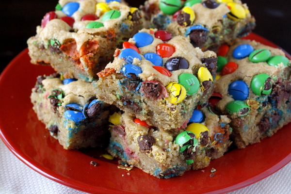 Think and Chewy M&M Cookie Bars