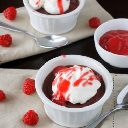 Dark Chocolate Raspberry Pots de Creme