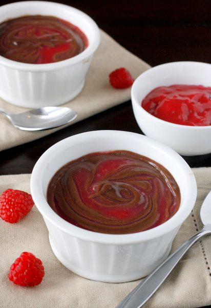 Dark Chocolate Raspberry Pots de Creme