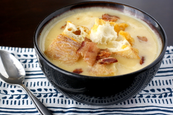 Apple Cheddar Soup with Bacon