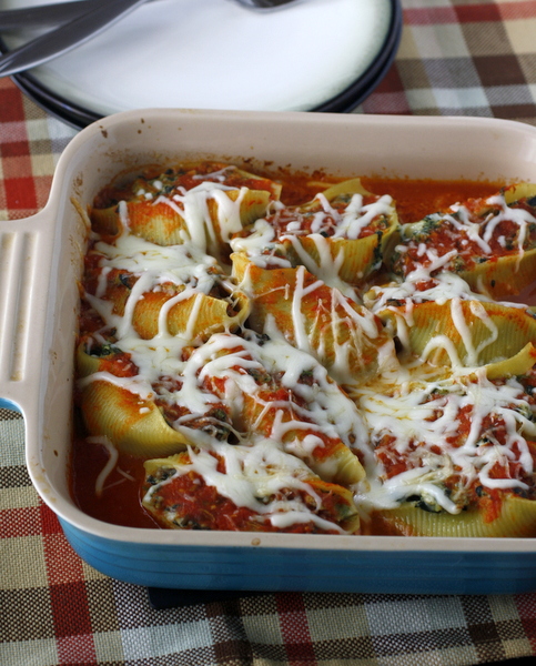 Spinach and Mushroom Stuffed Shells