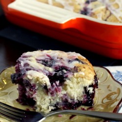 Blueberry Breakfast Cake with Lemon Glaze