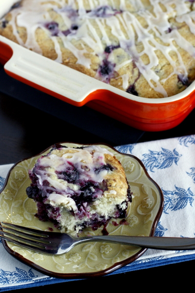 Blueberry Breakfast Cake with Lemon Glaze