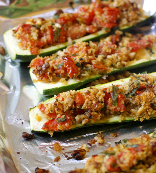 Herb-Stuffed Zucchini