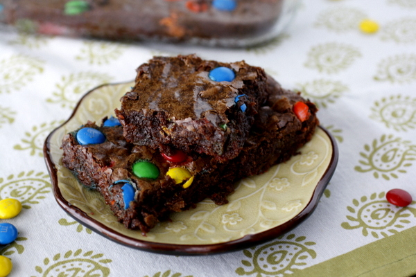 Double Chocolate M&M Brownies