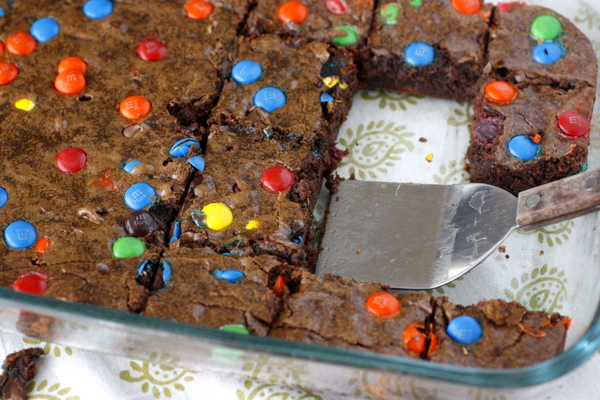 Double Chocolate M&M Brownies