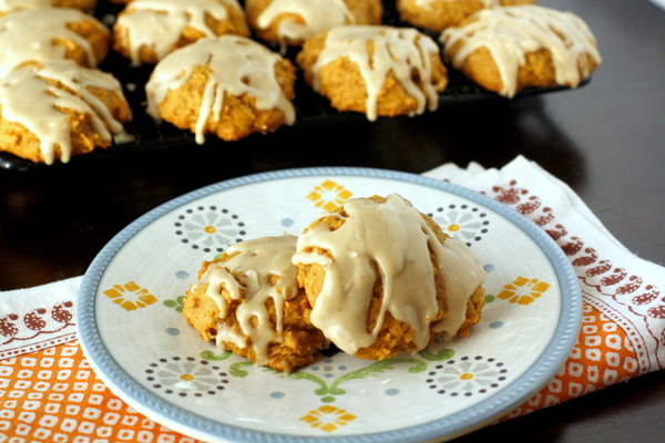 Soft Iced Pumpkin Cookies