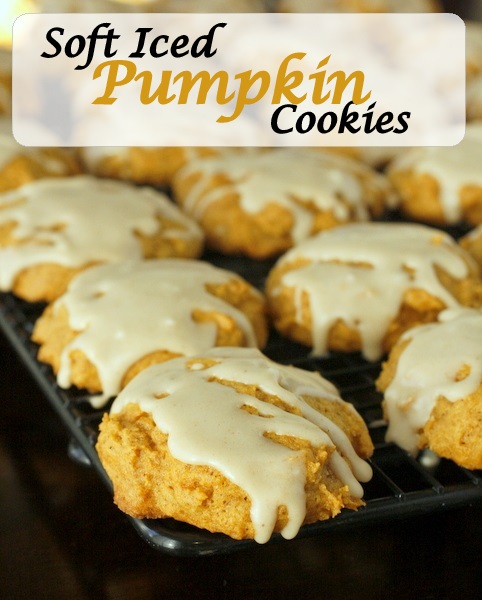 Soft Iced Pumpkin Cookies