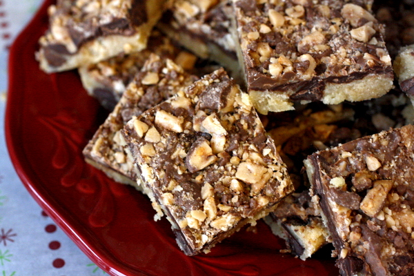 Chocolate Toffee Shortbread Bars