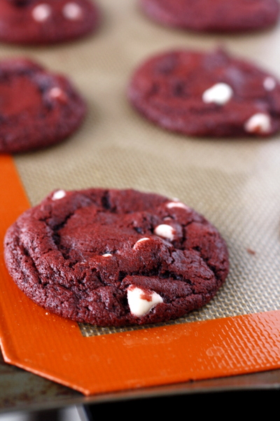 Red Velvet White Chocolate Chip Cookies