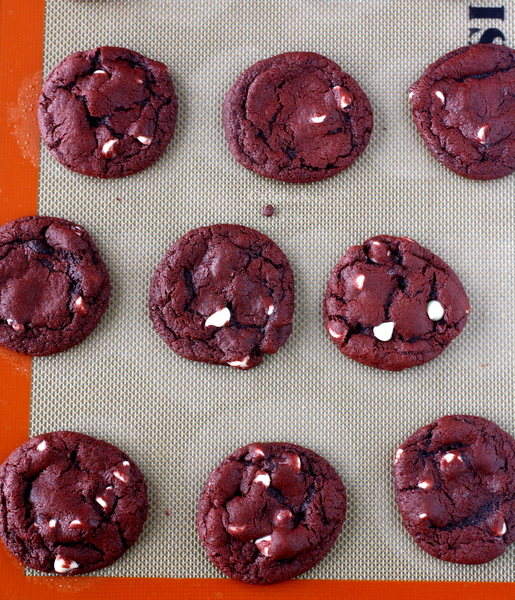 Red Velvet White Chocolate Chip Cookies