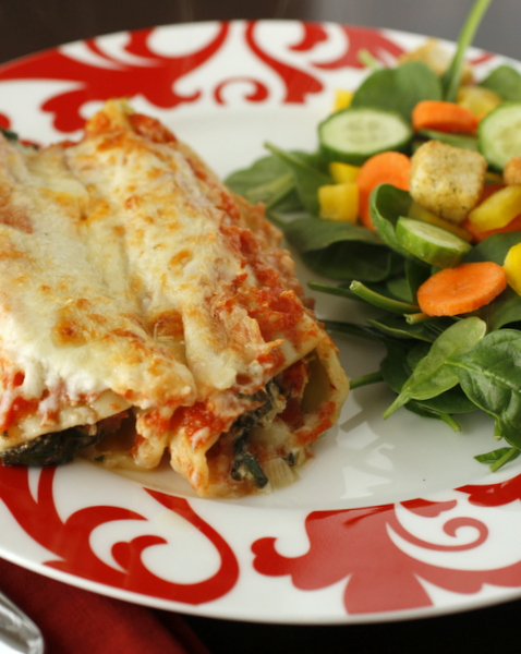 Creamy Spinach and Ricotta Manicotti