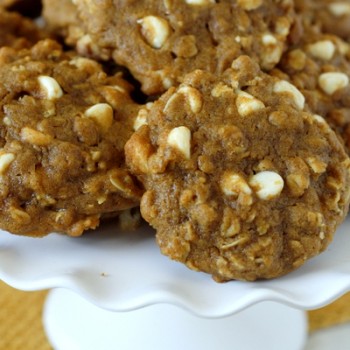 Pumpkin Oatmeal Cookies with White Chocolate Chips