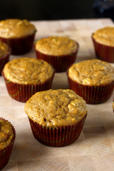 Whole Wheat Pumpkin Oat Muffins