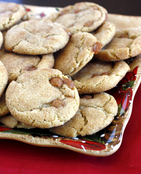 Brown Butter Snickerdoodles with Caramel Bits