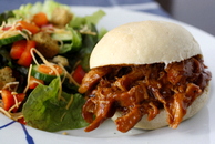 Slow Cooker Honey Barbecue Chicken Sandwiches