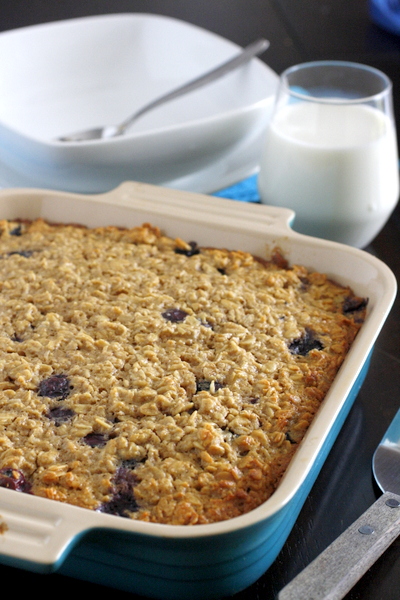 Blueberries and Cream Baked Oatmeal