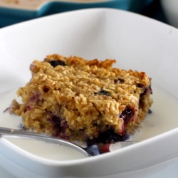 Blueberries and Cream Baked Oatmeal