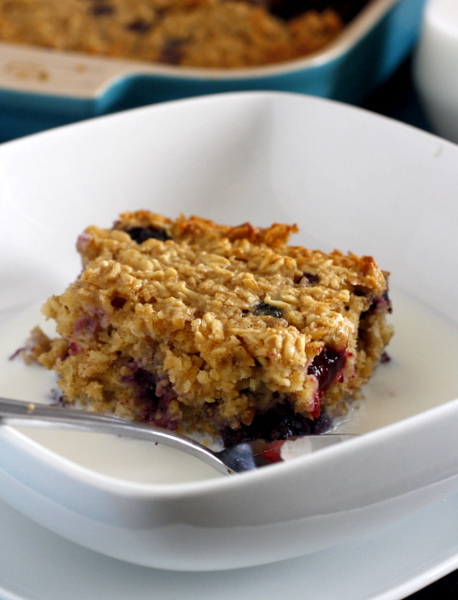 Blueberries and Cream Baked Oatmeal