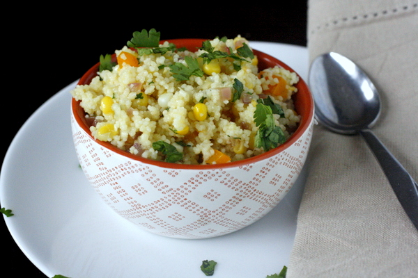 Couscous Salad with Corn and Red Bell Pepper