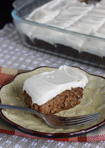 Applesauce Spice Cake with Cream Cheese Frosting